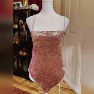 Forever 21 Pink Crushed Velvet Bodyusit
